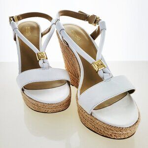 Michael Kors Annie Womens Espadrille Wedge Sandals White Size 9M